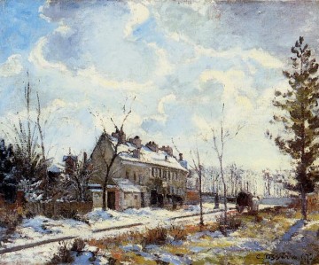  louveciennes Painting - louveciennes road snow effect 1872 Camille Pissarro